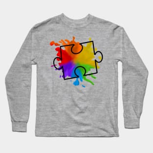 Autism puzzle rainbow Long Sleeve T-Shirt